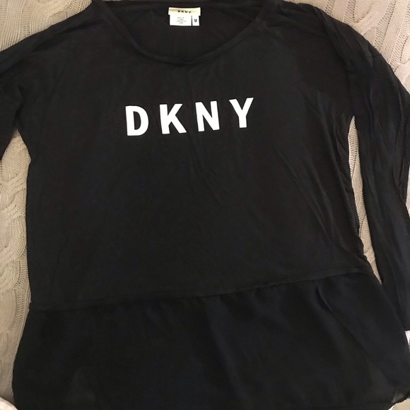 DKNY black long sleeves top - Picture 2 of 2